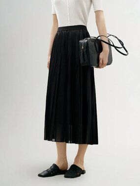 Meilleur Moment | Pleated Maxi Skirt, Black, Size M, NWT NEW